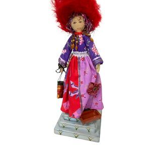 Marilyn Berg Handmade Decorative Beautiful Red Hat Lady Fiber Art Statue